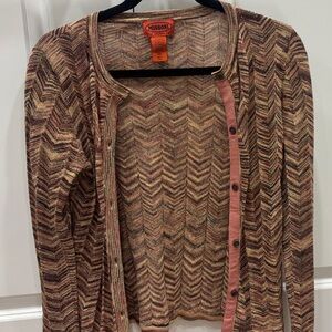 Missoni for Target Zigzag Knit Cardigan in Brown, Pink, Gold
